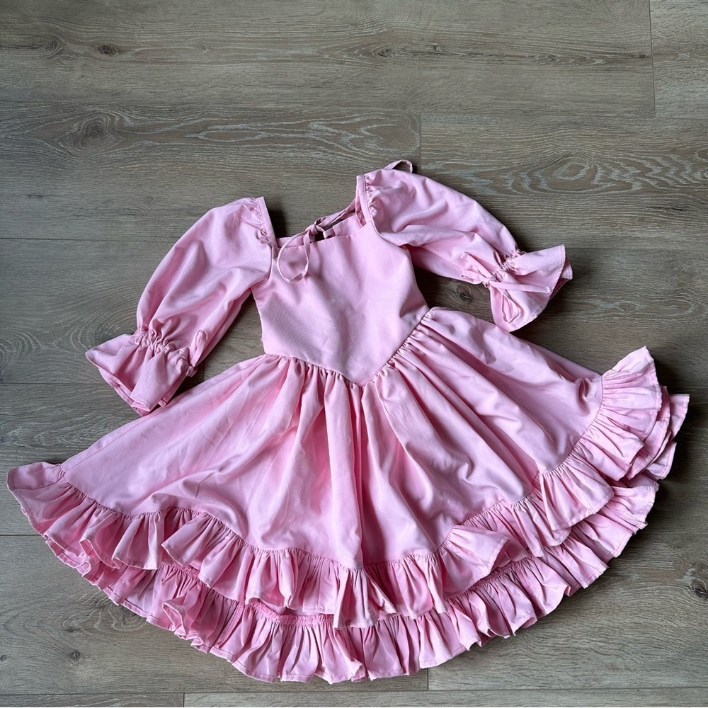 Handmade Boutique Flower Girl Wedding Cotton Ruffle Toddler Dress Victorian